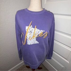 Comfort Colors Vikes Graphic Print Long Sleeve Oversized Sweatshirt